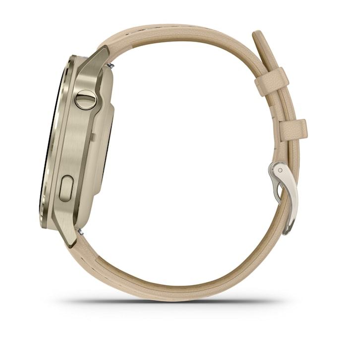 Venu® 4 – 41 mm, Lunar gold con cinturino in silicone Bone e cinturino in pelle Light Sand