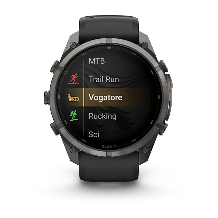 Fenix 9 Pro – inReach, 51mm, Titanio DLC Carbon Gray con cinturino in silicone Black/Pebble Gray - 010-04337-11