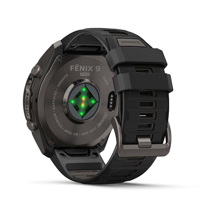 Fenix 9 Pro – inReach, 51mm, Titanio DLC Carbon Gray con cinturino in silicone Black/Pebble Gray - 010-04337-11