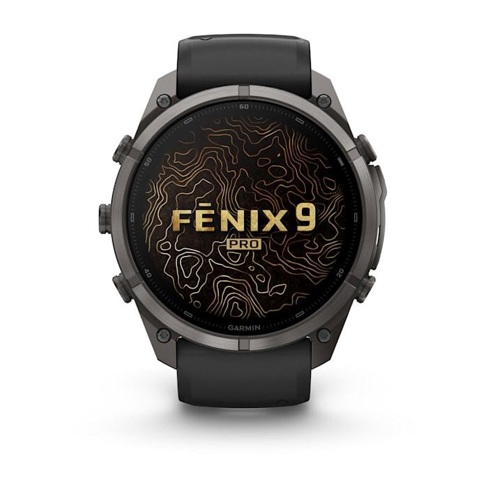 Fenix 9 Pro – inReach, 51mm, Titanio DLC Carbon Gray con cinturino in silicone Black/Pebble Gray - 010-04337-11