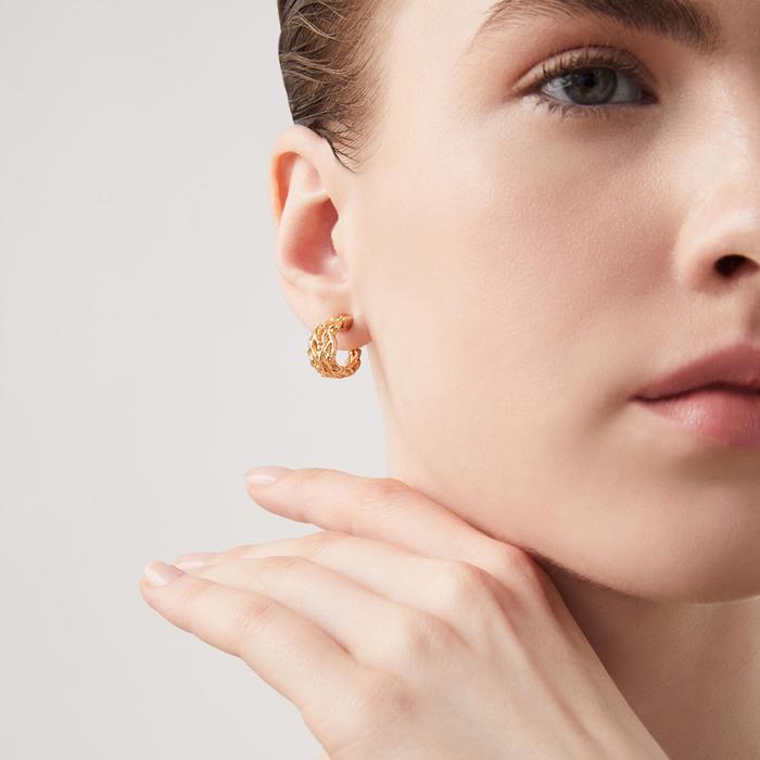 Small Coral Hoop Earrings