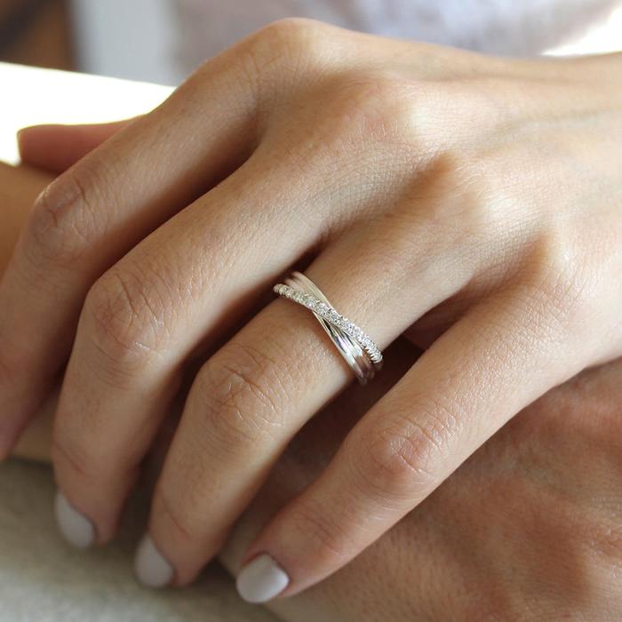 Filodellavita Classic 3 brins en argent 925 et 12 diamants blancs