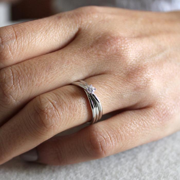 Filodellavita 3 brins en or blanc avec diamant incolore