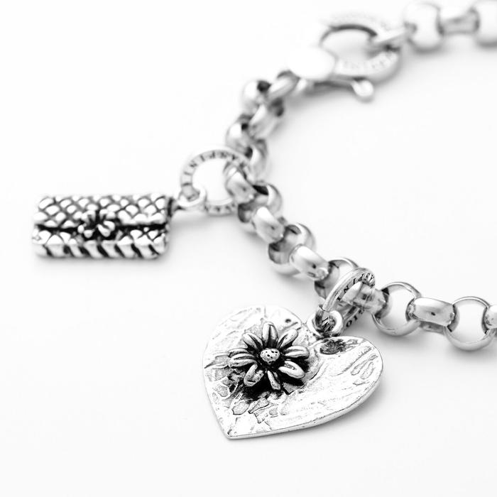 Flower In Heart Charm