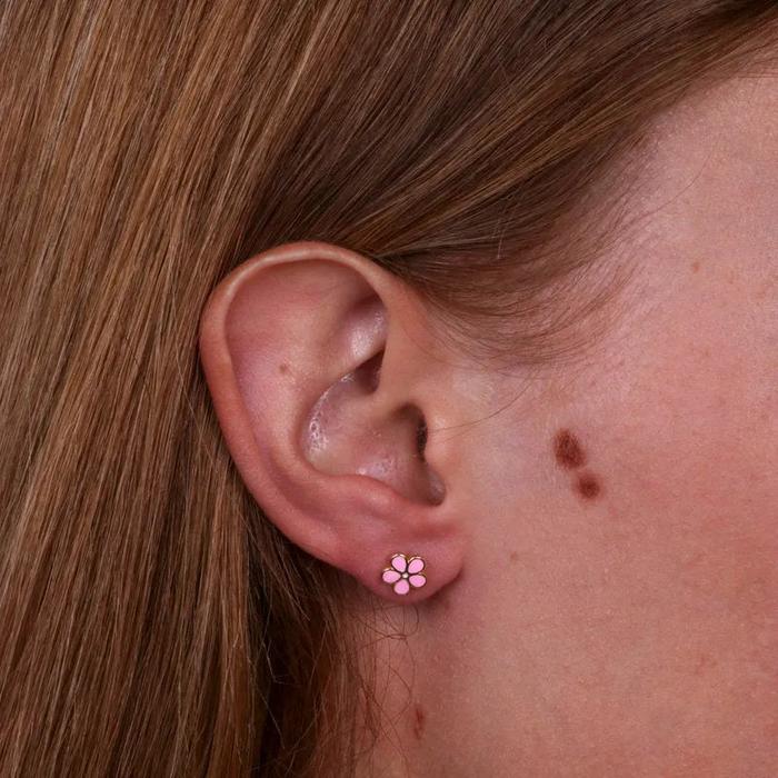 Orecchini in Argento 925 con fiori rosa
