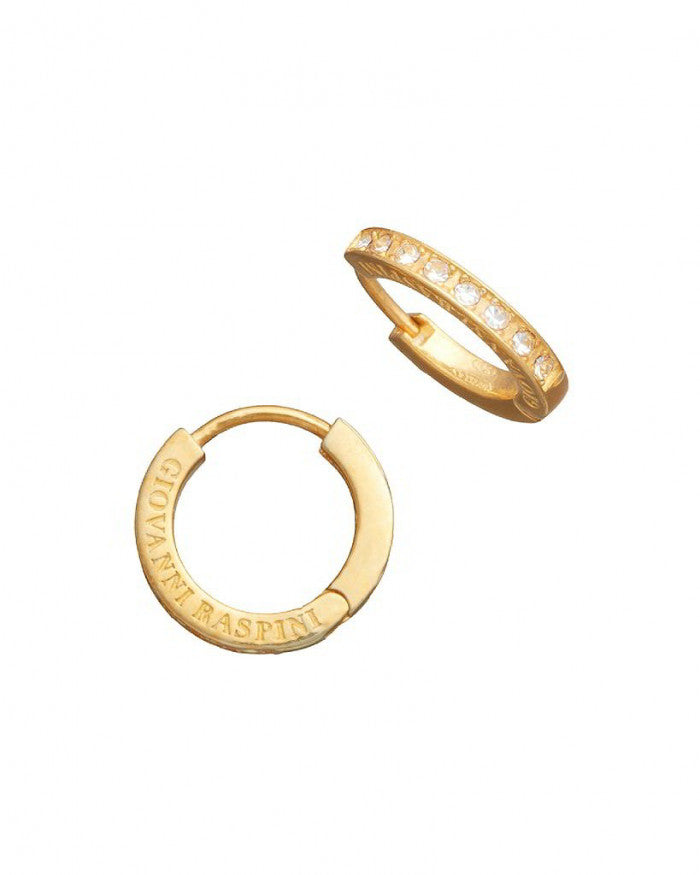 Gold Crystal Huggie Earrings