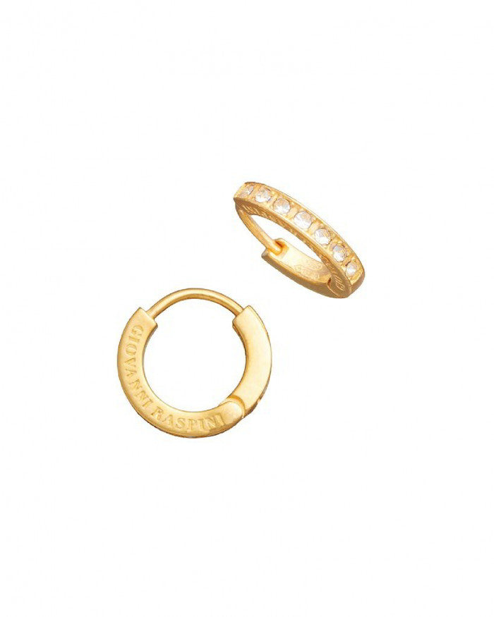 Small Gold Crystal Huggie Earrings