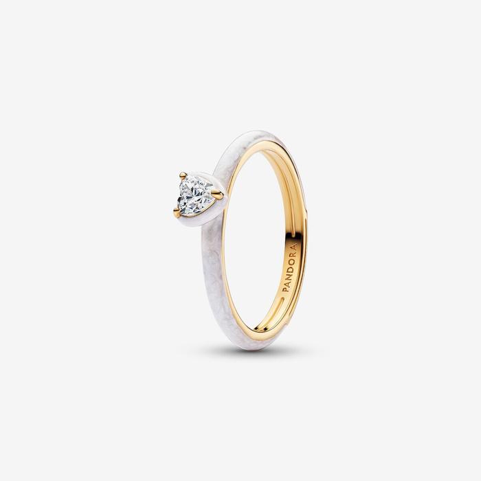 Anello White Chakra Heart Pandora ME
