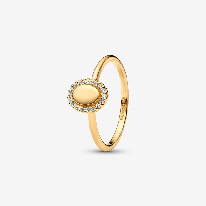 Bague ovale et pavée à graver