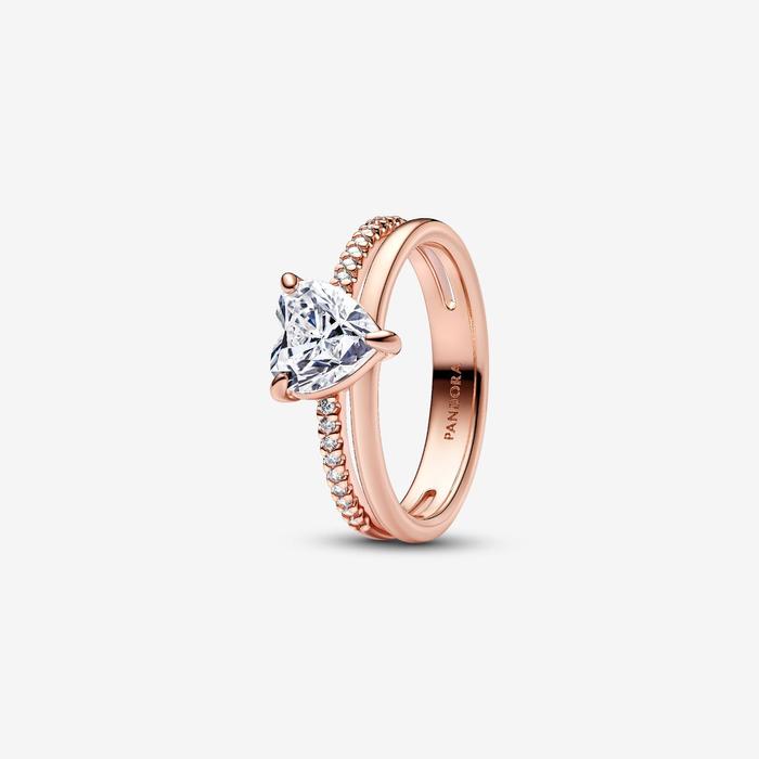 Anello Doppia Fascia con Cuore