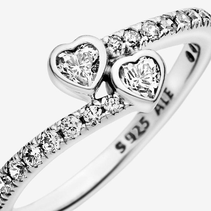 Two Intertwined Hearts Ring