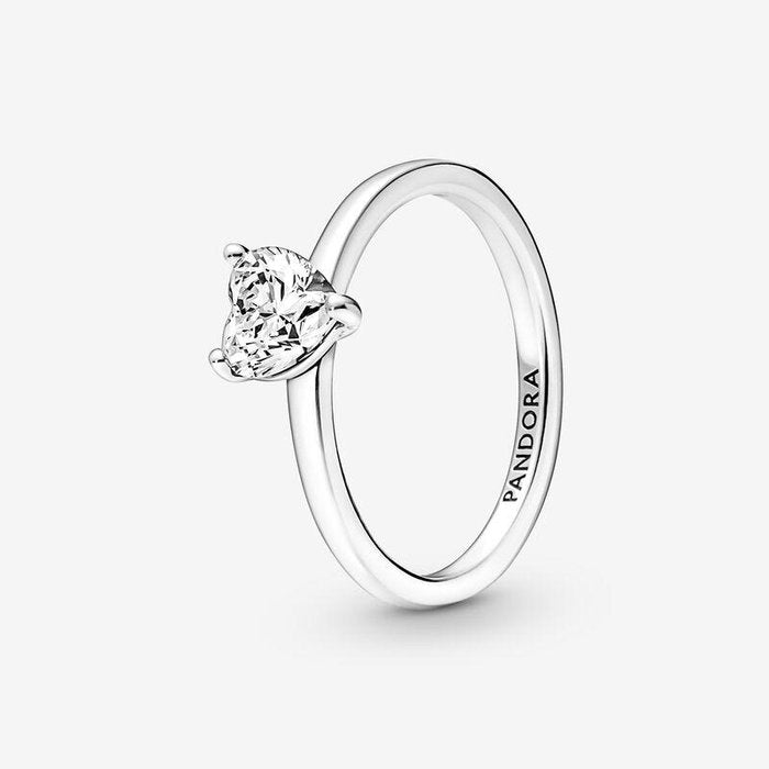 Solitaire Ring with Heart Stone