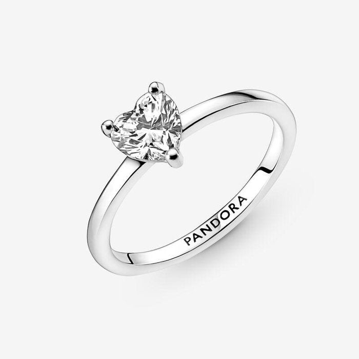 Solitaire Ring with Heart Stone
