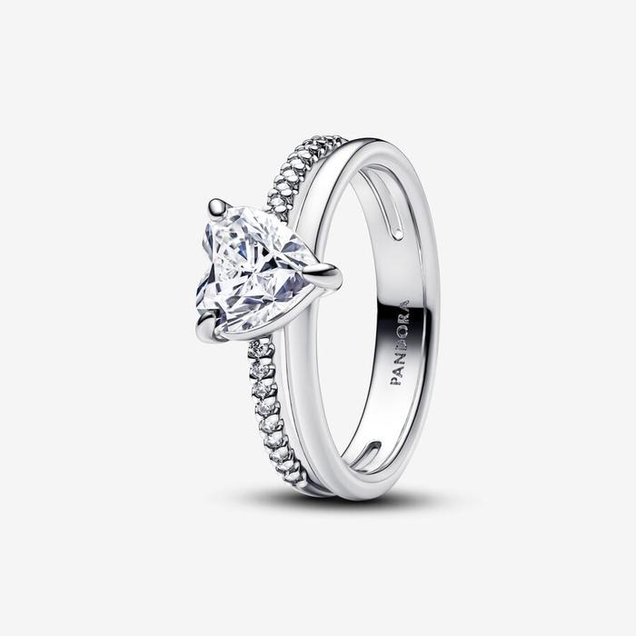 Anello Cuore a doppia fascia