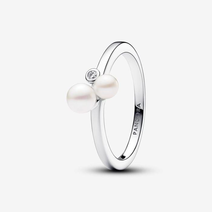Anello Perle d'Acqua Dolce Coltivate e Punto Luce