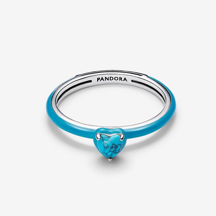 Anello Turquoise Chakra Heart Pandora ME