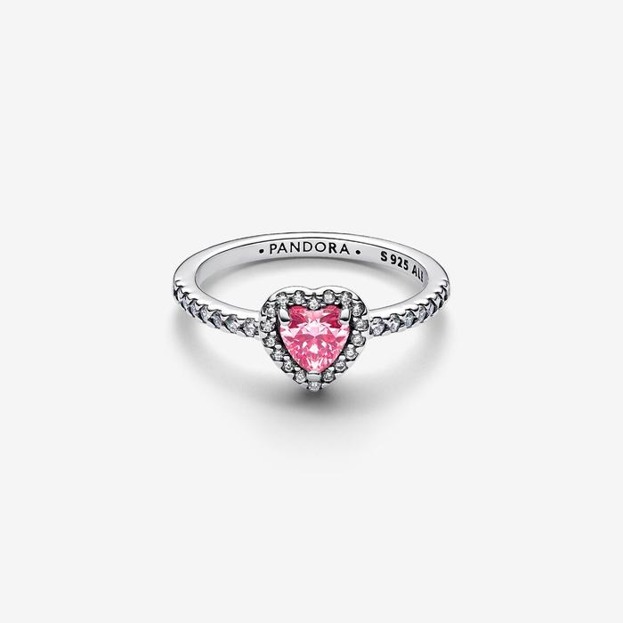 Anello Cuore in Rilievo Rosa