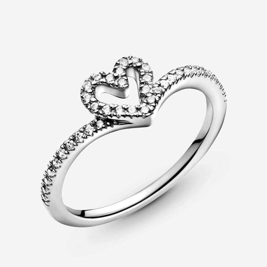 Bague cœur scintillante