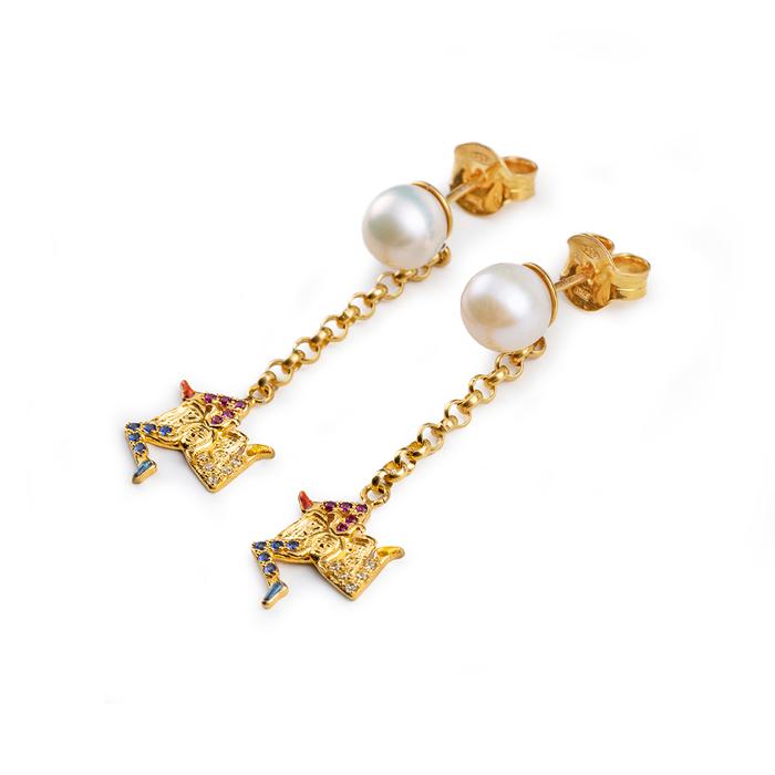 Trinacria Lapilli Pearl Earrings