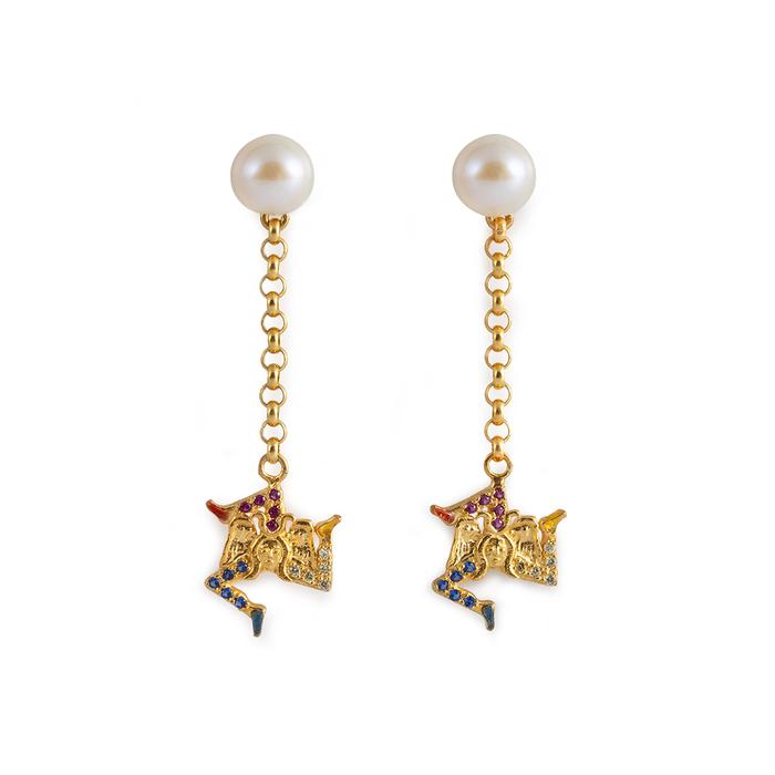 Trinacria Lapilli Pearl Earrings