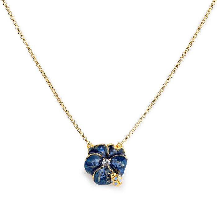Collier Violette et Coccinelle