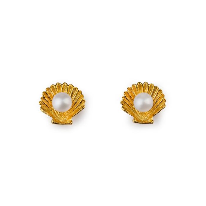 Boucles d'oreilles coquillages et perles