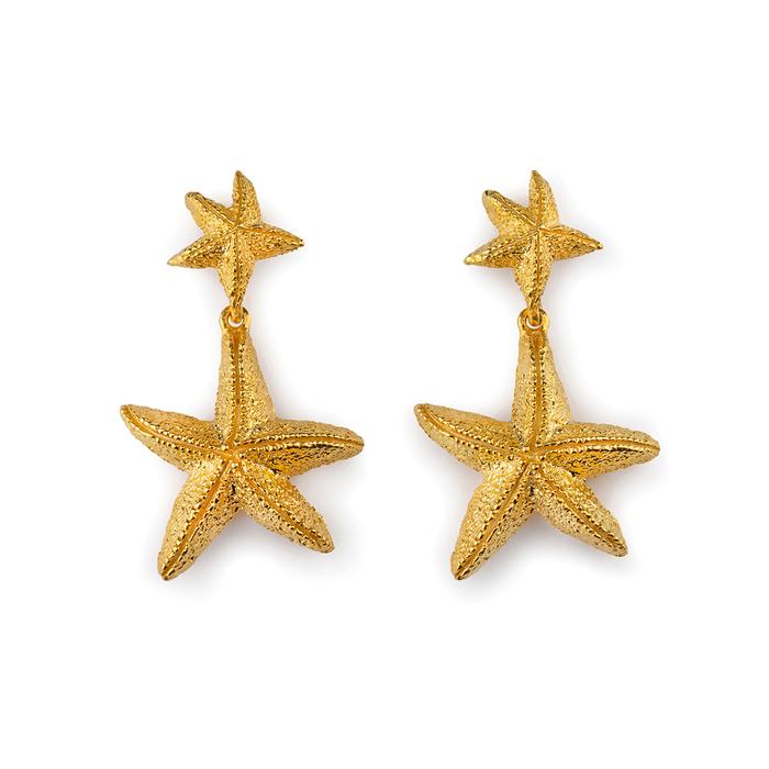 Boucles d'oreilles étoile de mer en or