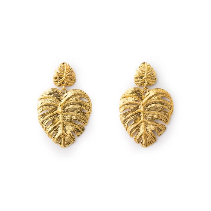 Boucles d'oreilles Monstera en or