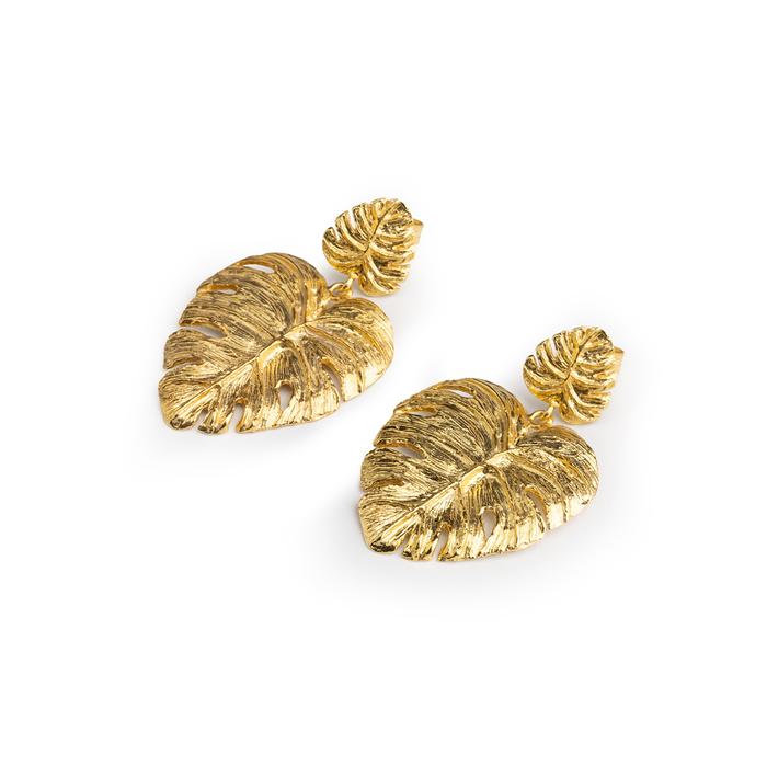 Boucles d'oreilles Monstera en or
