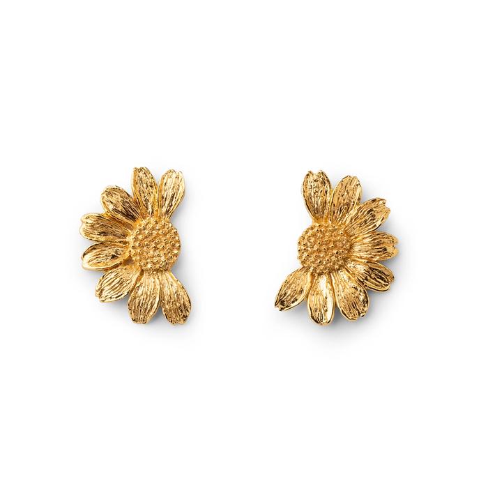 Boucles d'oreilles marguerite en or