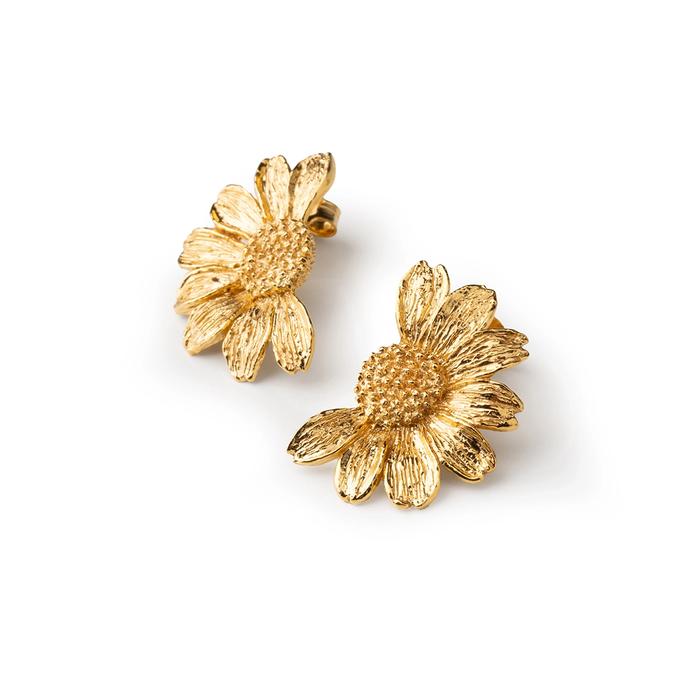 Boucles d'oreilles marguerite en or