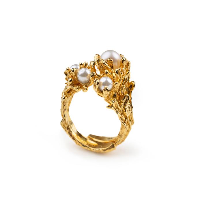 Anello Gold Rami di Perle