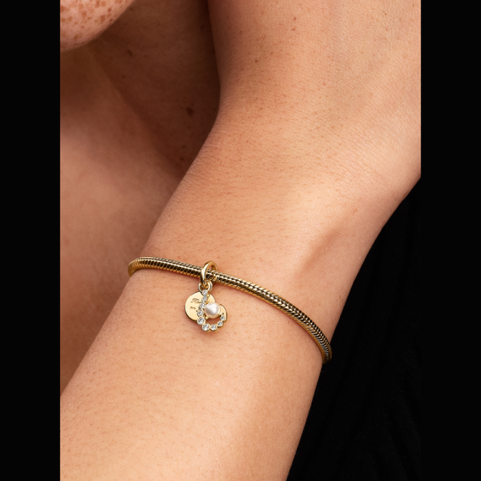 Charm Pendente Uncino con Perla Artificiale