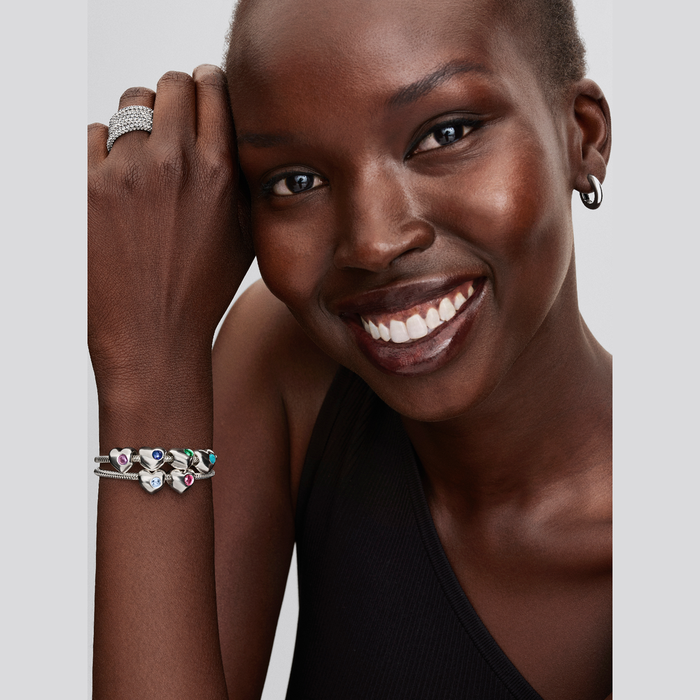 Charm Cuore con Pietra Rossa Luglio da incidere