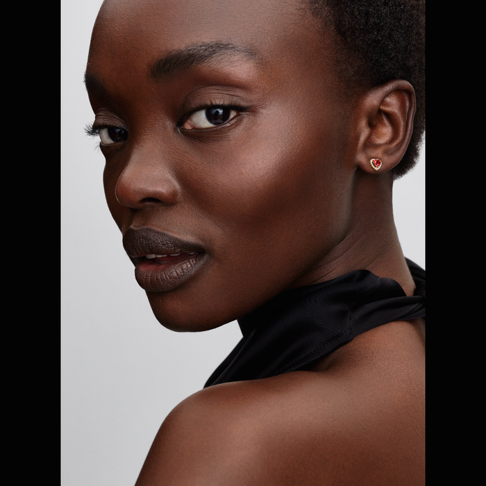 Orecchini Cuori in Rilievo Rossi