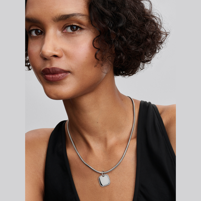 Collane e Pendenti Charm Pendente Medaglia Quadrata Luminosa da incidere