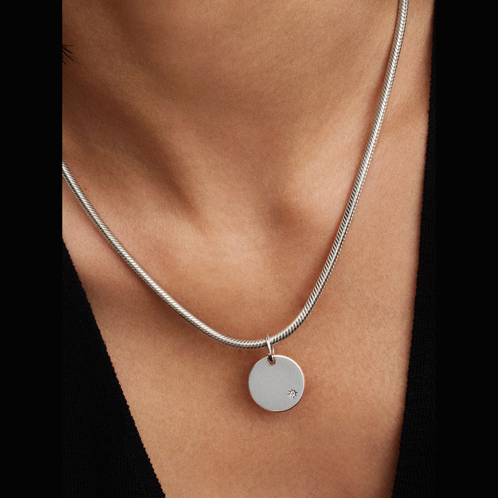 Collane e Pendenti Charm Pendente Medaglia con diamante creato in laboratorio da incidere