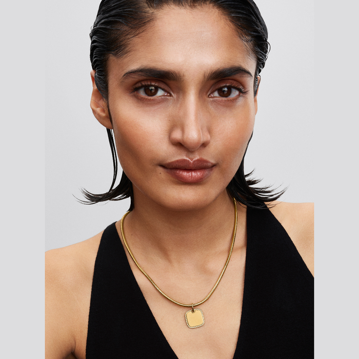 Collane e Pendenti Charm Pendente Medaglia Quadrata Luminosa da incidere