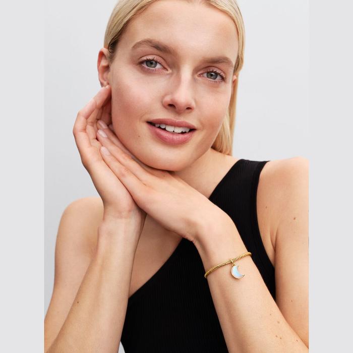 Bracciale Maglia Snake Sfaccettata con Chiusura a Cuore