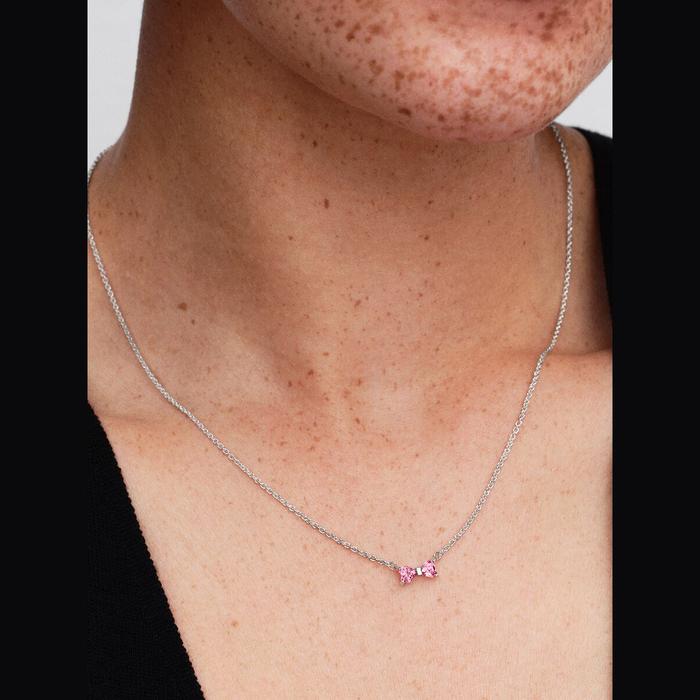 Collana Fiocco Luminoso Rosa