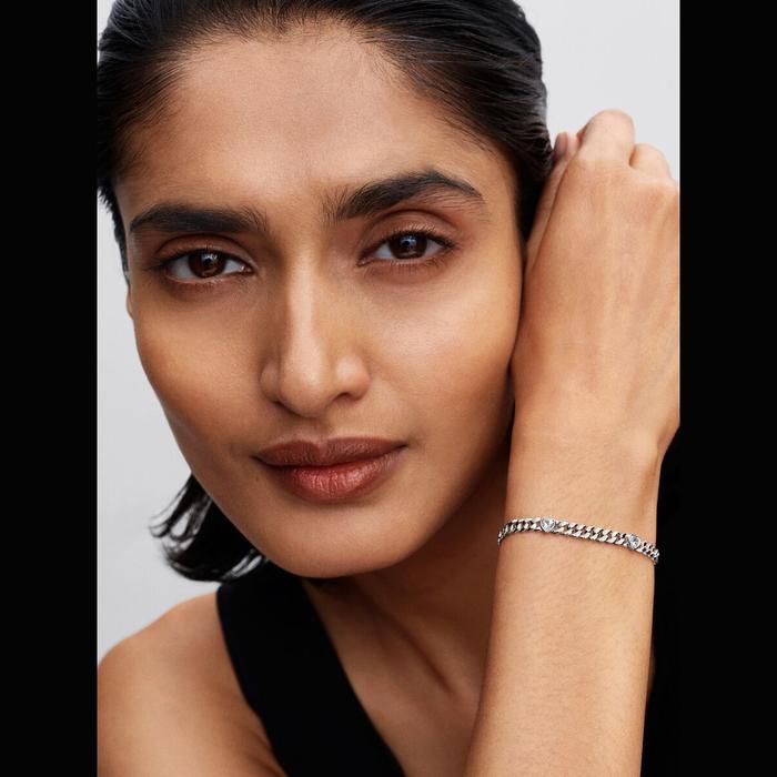 Bracciale Catena Maglia Cubana con Cuori
