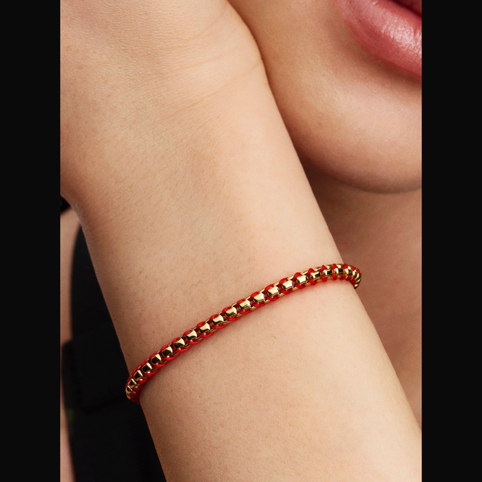 Bracciale Intreccio Tessuto Rosso