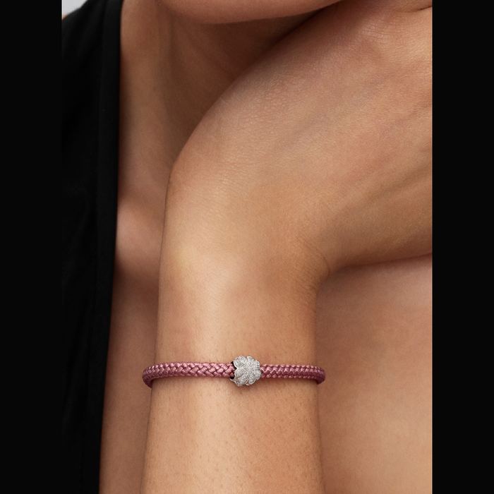 Mini Charm Quadrifoglio effetto diamantato