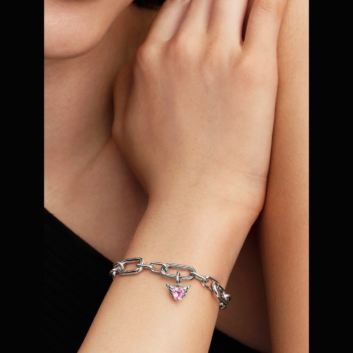 Charm Mini Pendente Winged Heart Rosa Pandora ME