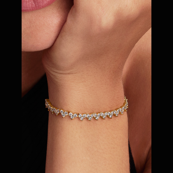 Bracciale Cuori con Tre Pietre