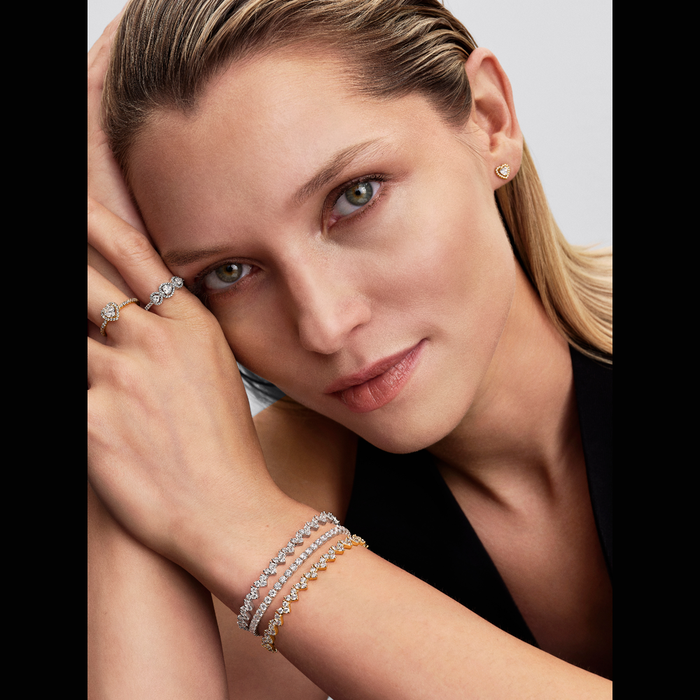 Bracciale Cuori con Tre Pietre