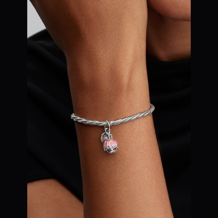 Charm Pendente Fiore "Thank you"