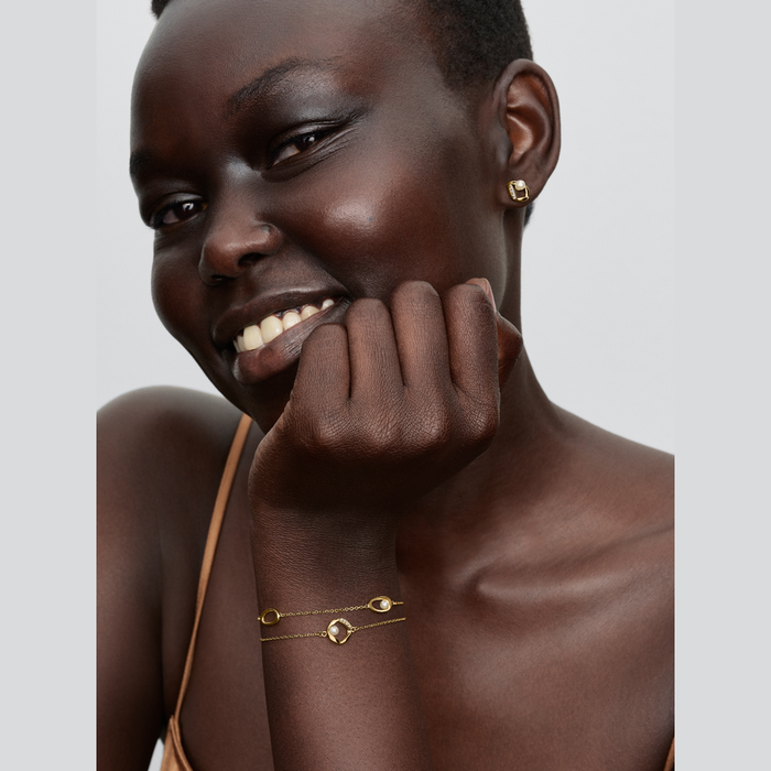 Bracciale Ovali Linea Sinuosa e Perla D'Acqua Dolce Coltivata