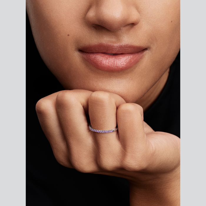 Anello Pavè Fascia Sottile Viola