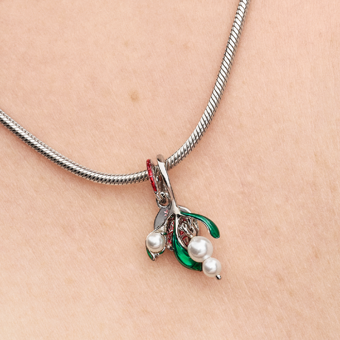 Charm Pendente Vischio di Natale